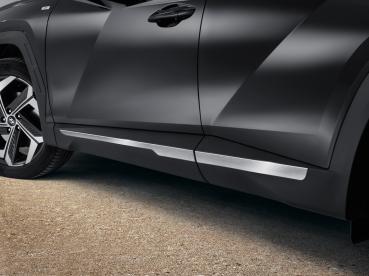 Hyundai Tucson NX4 Seitenzierleiste gebürstetes Aluminium